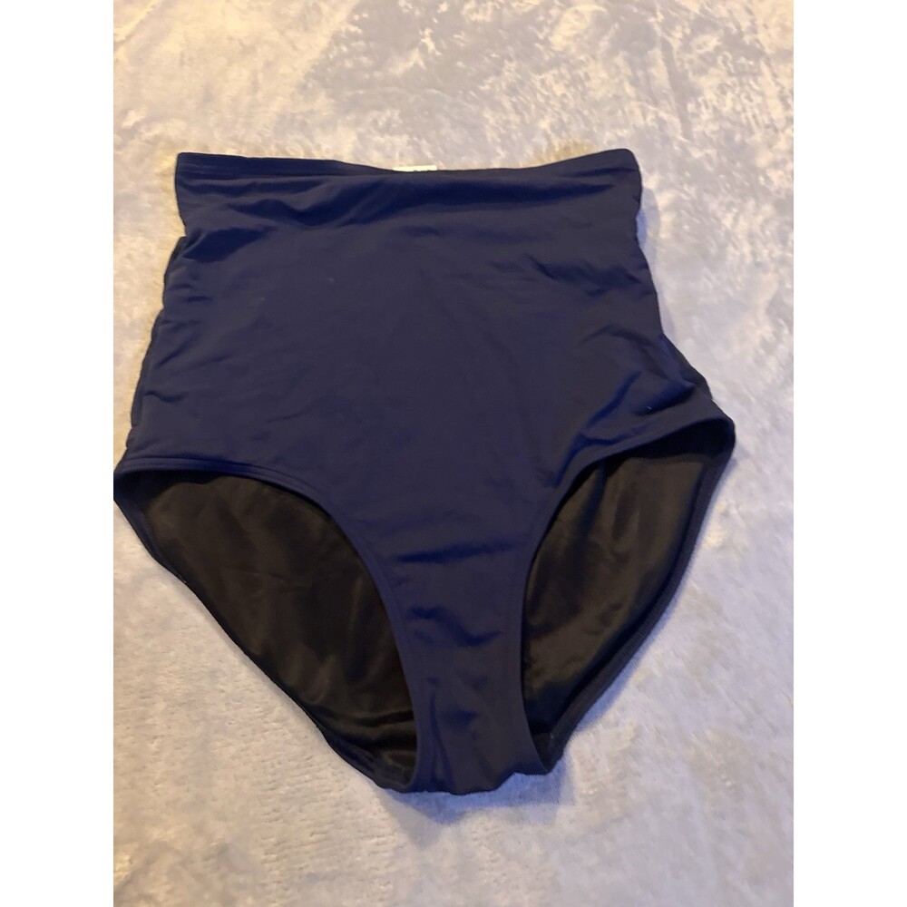 Lands End Blue High Waist Bikini Bottoms Size 10 Swimsuit Lined - Picture 3 of 8